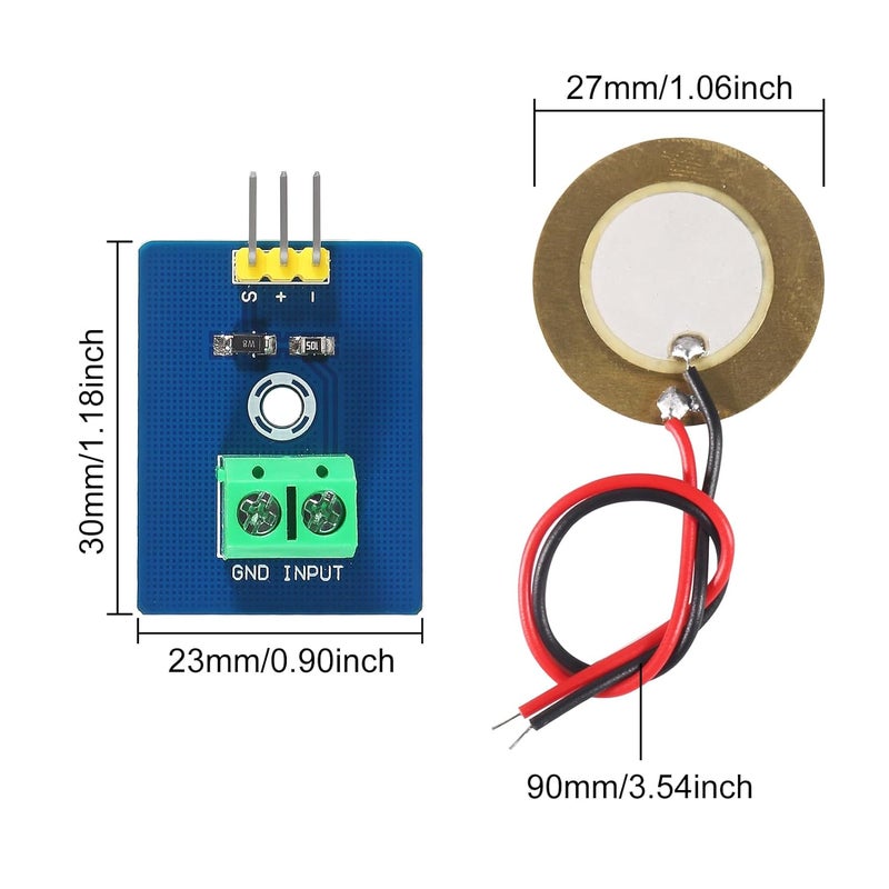 XIITIA 12pcs Piezoelectric Sensor Analog Ceramic Vibration Sensor Module 3.3V/5V Piezoelectricity for Arduino DIY KIT - Image 3